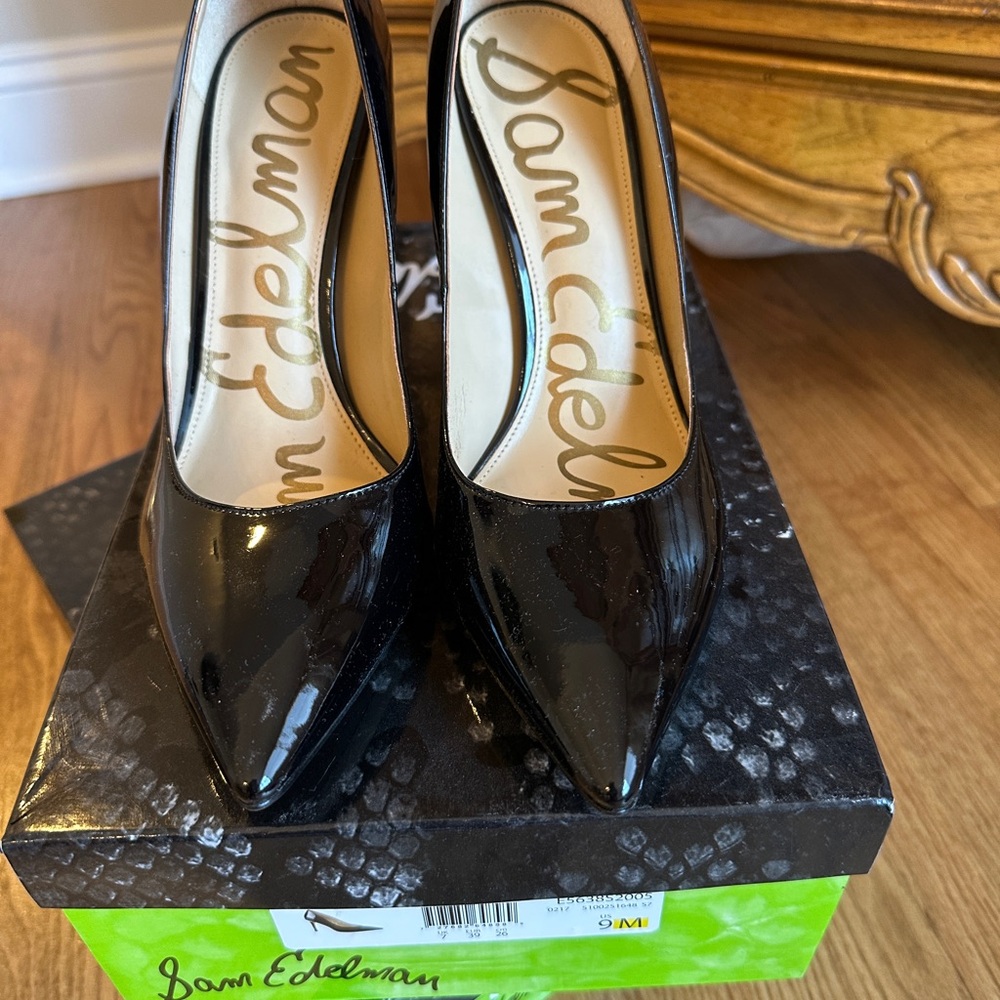 Sam Edelman Glossy Black Heels  nwt size 9